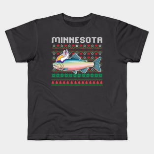 Ugly Christmas Minnesota Walleye vikings Kids T-Shirt